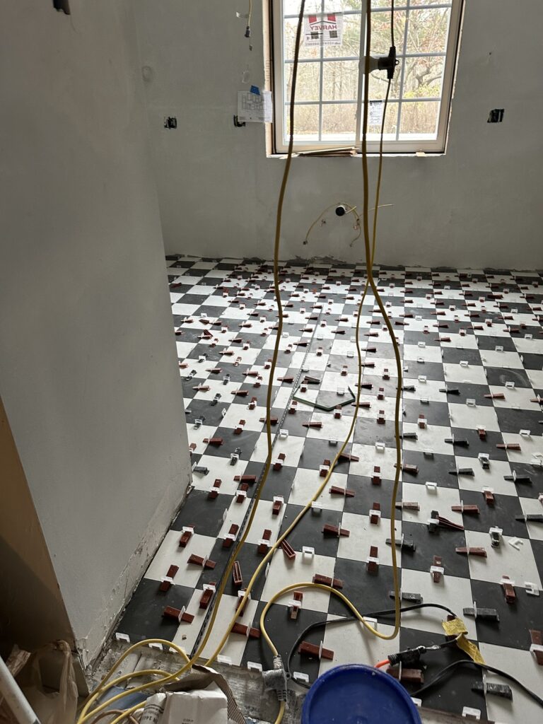 Checkerboard floor tile
