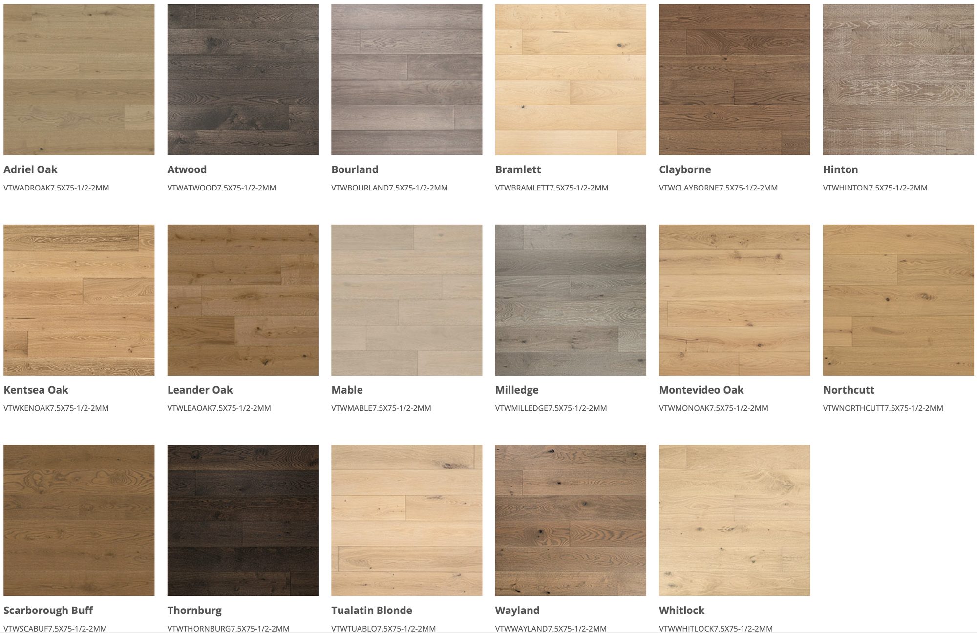 MSI Ladson Collection flooring swatches